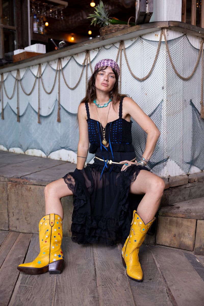 Cosmic Cowgirl Leather Boots - Chasing Unicorns
