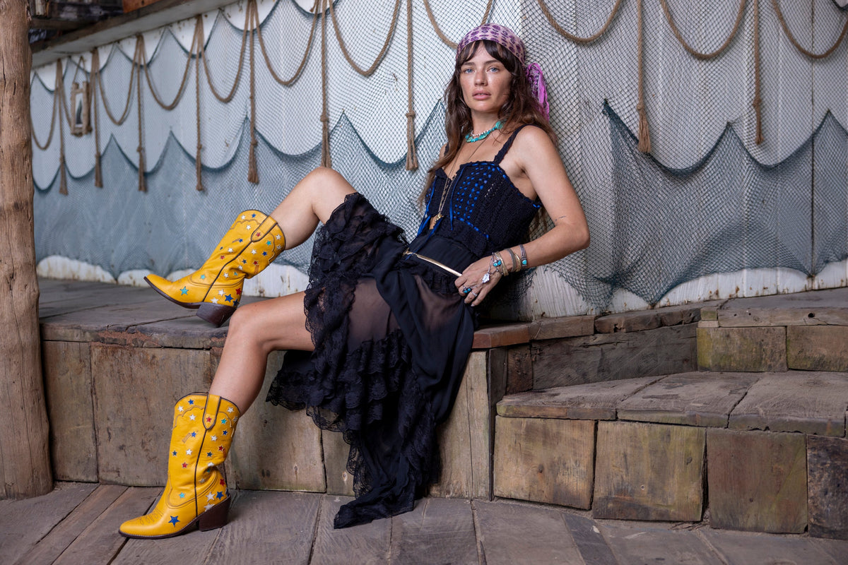Cosmic Cowgirl Leather Boots - Chasing Unicorns