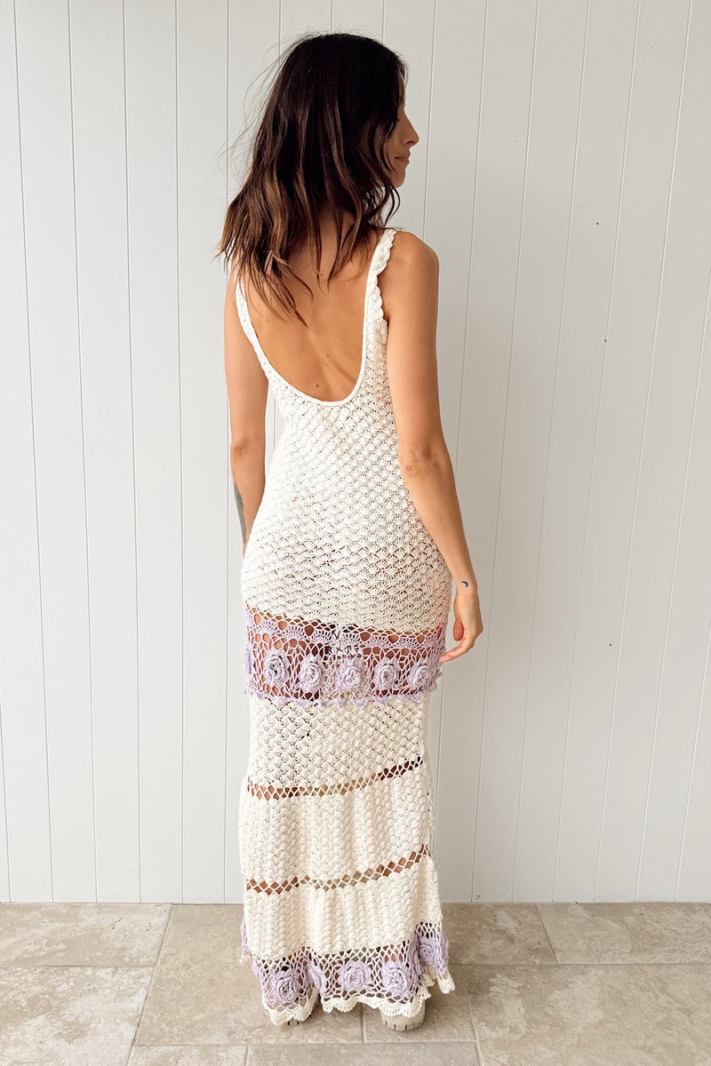 Moonage Daydream Crochet Maxi Dress - Chasing Unicorns