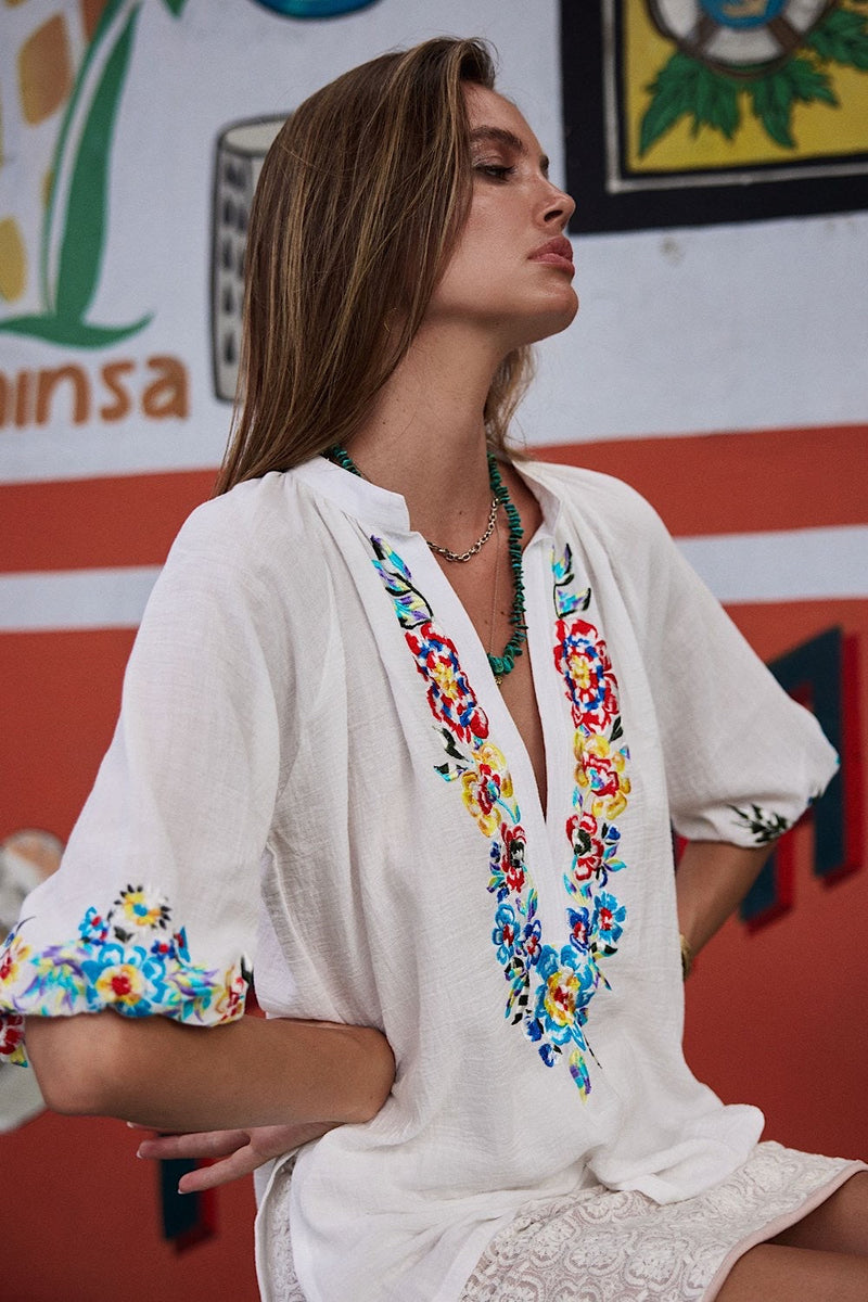 Morning Sun Embroidered Blouse - Chasing Unicorns