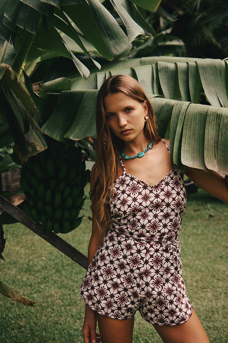 Slow Ride Tie Romper - Chasing Unicorns