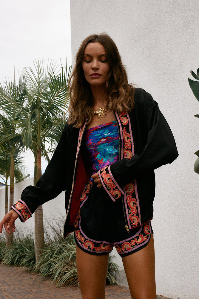 That’s What I Like Silk Satin Embroidered Jacket
