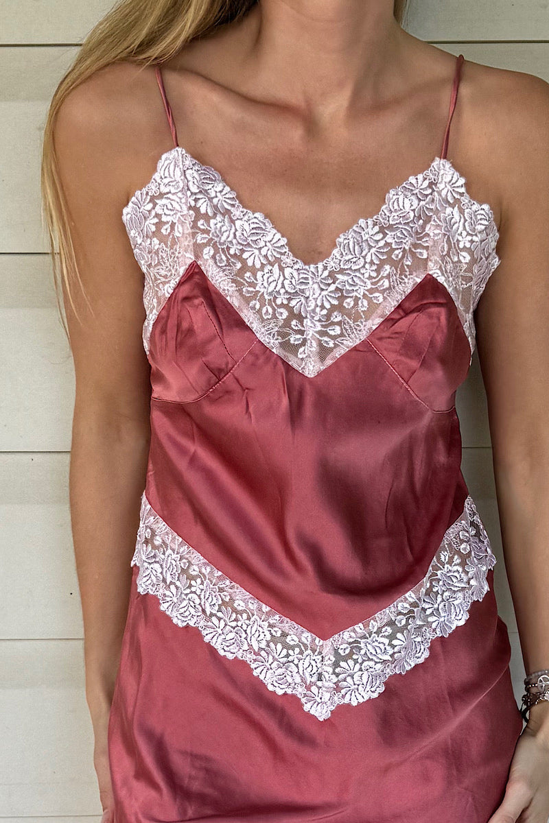 Vintage Silk + Lace Slip Dress - Chasing Unicorns