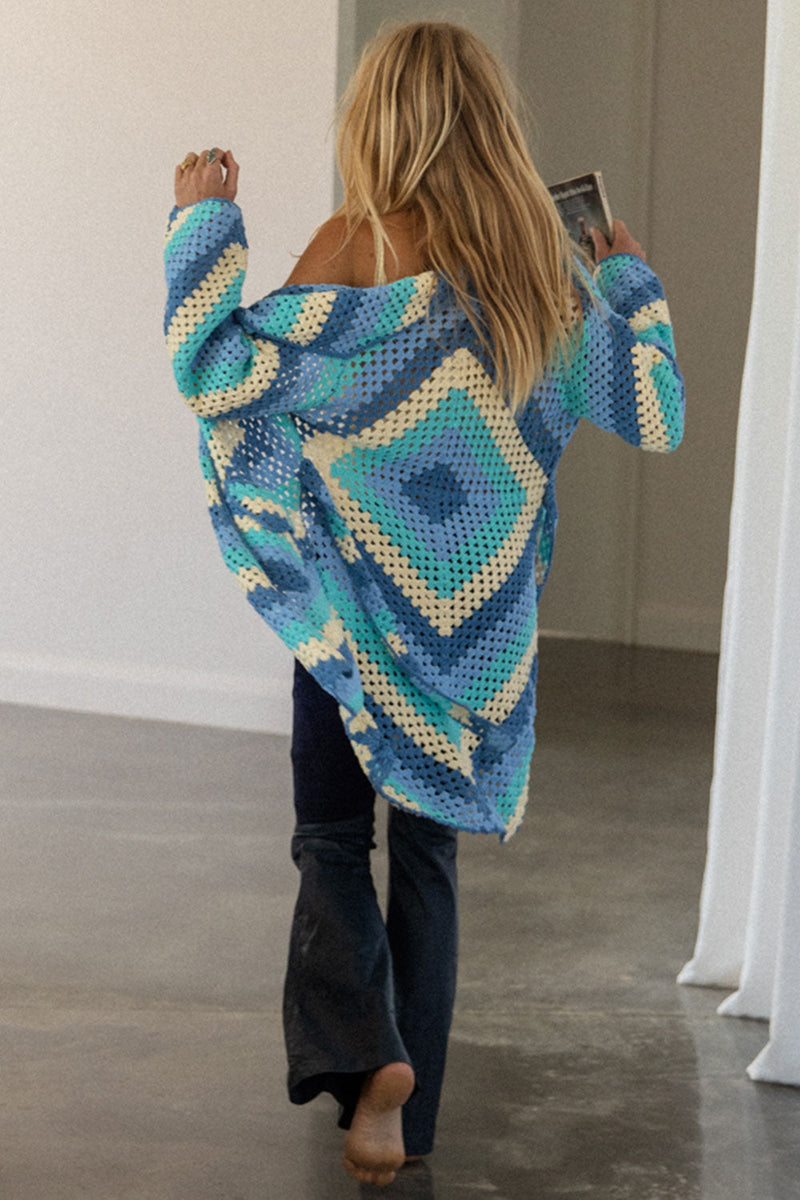 Magic Carpet Ride Short Crochet Coat - Blue Sky - Chasing Unicorns