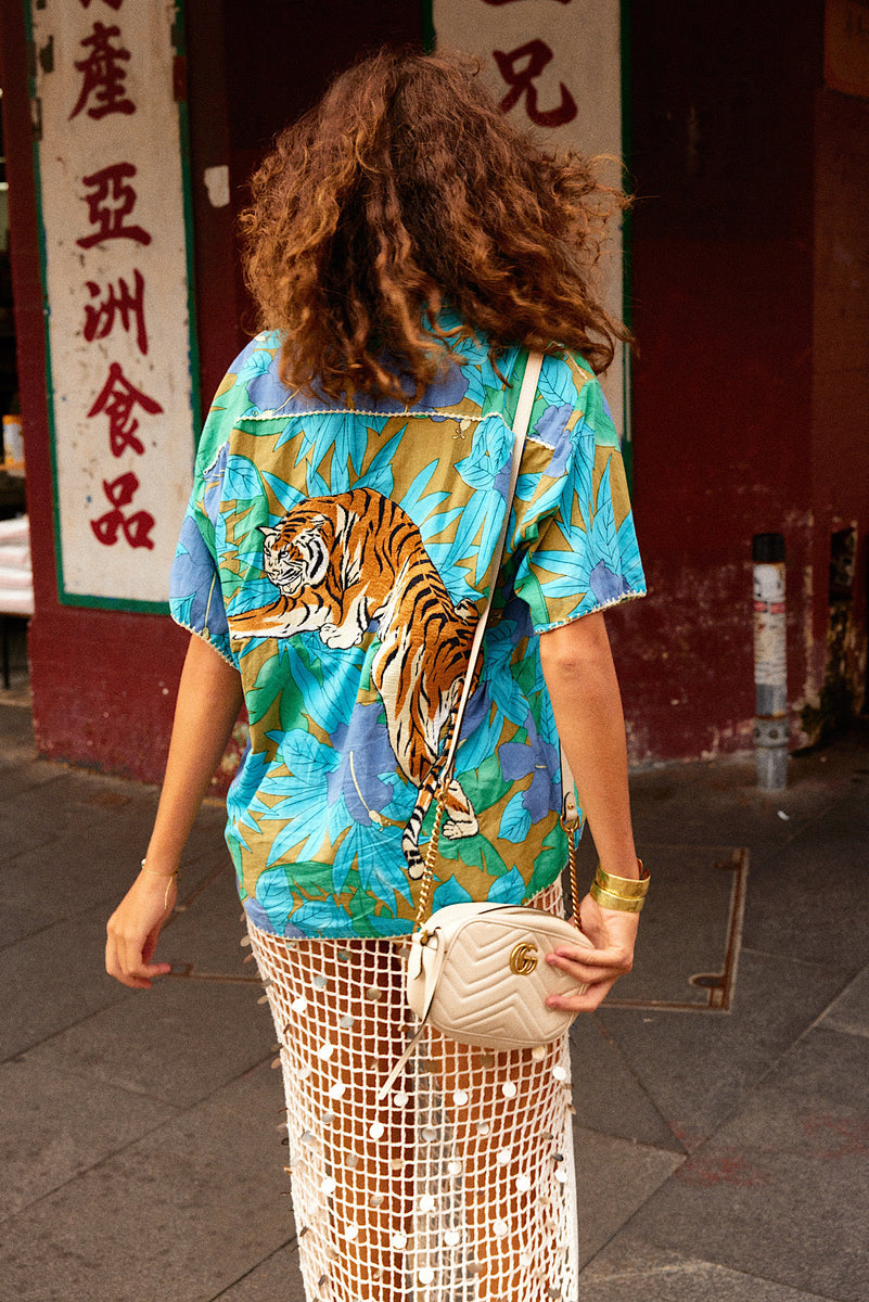 NEW Cotton Gauze Embroidered Short Sleeve Shirt - Chasing Unicorns
