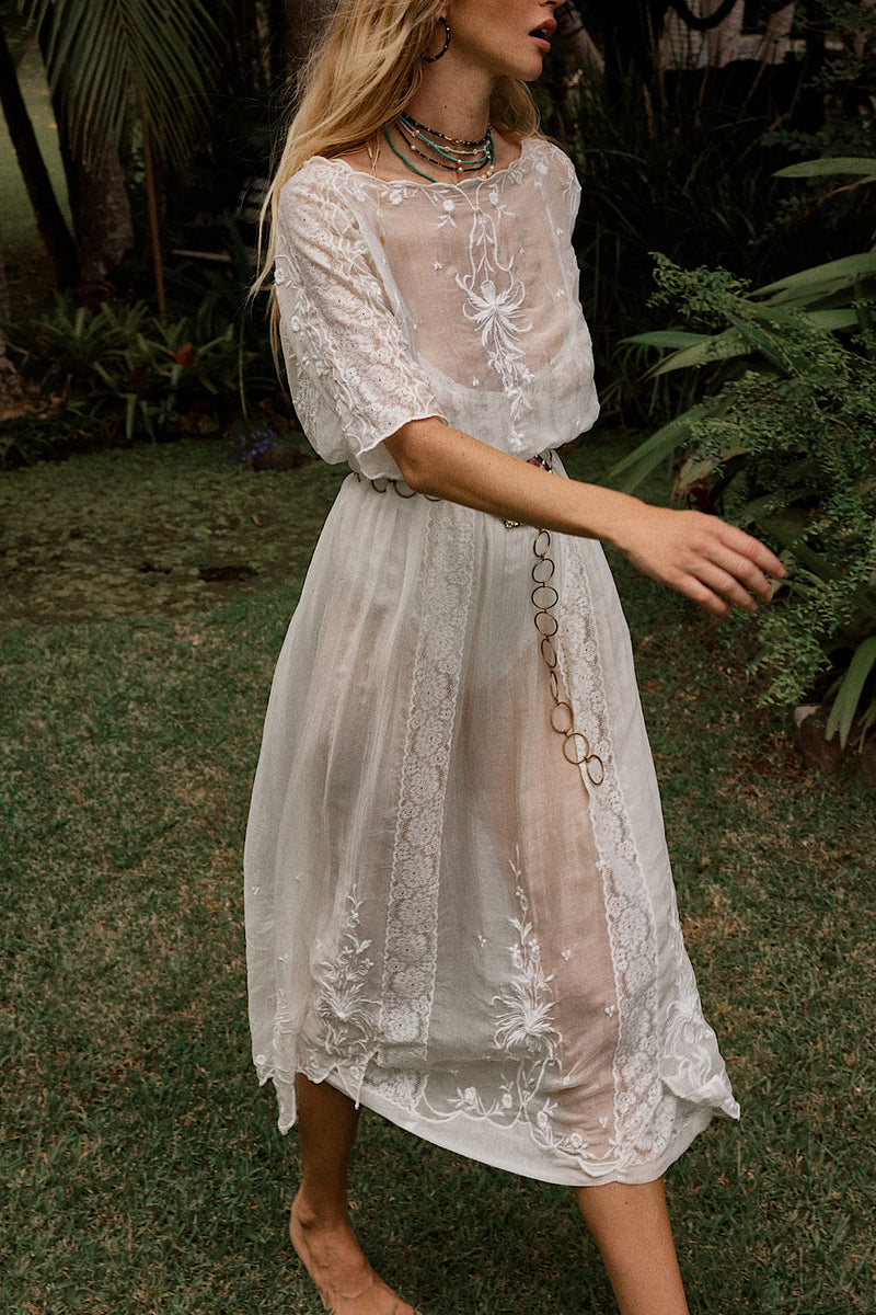 NEW Natural Mystic Silk/Cotton Maxi Dress - Chasing Unicorns