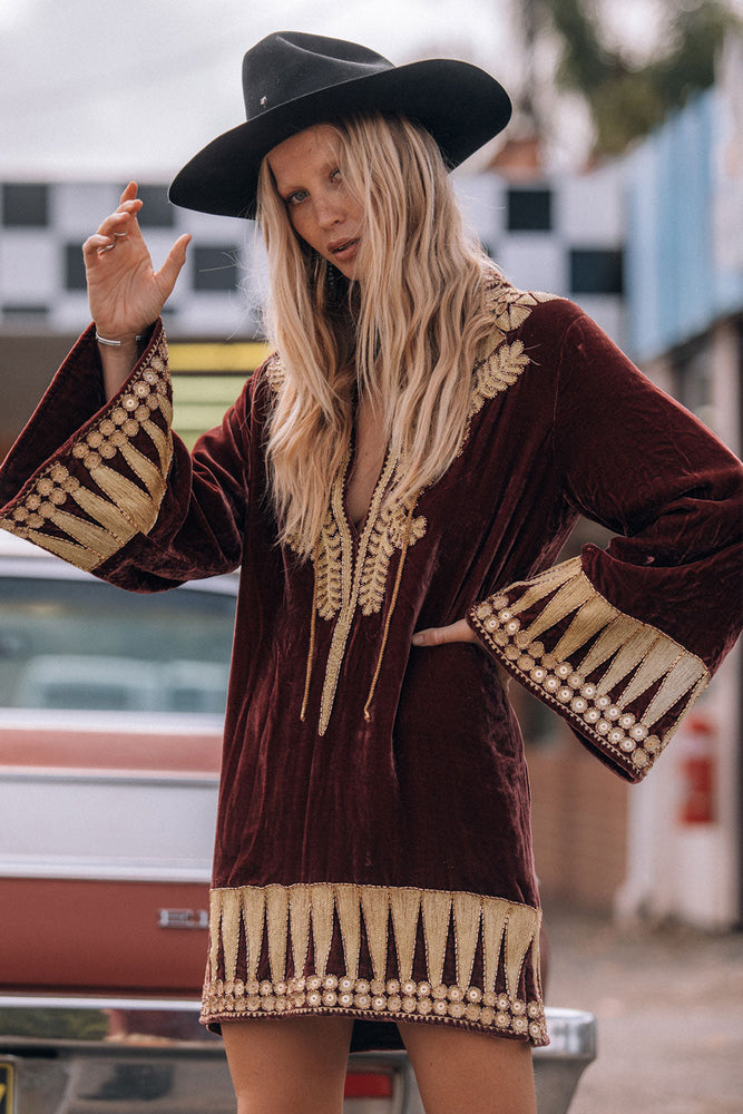 Queen Of Hearts Velvet Tunic Dress