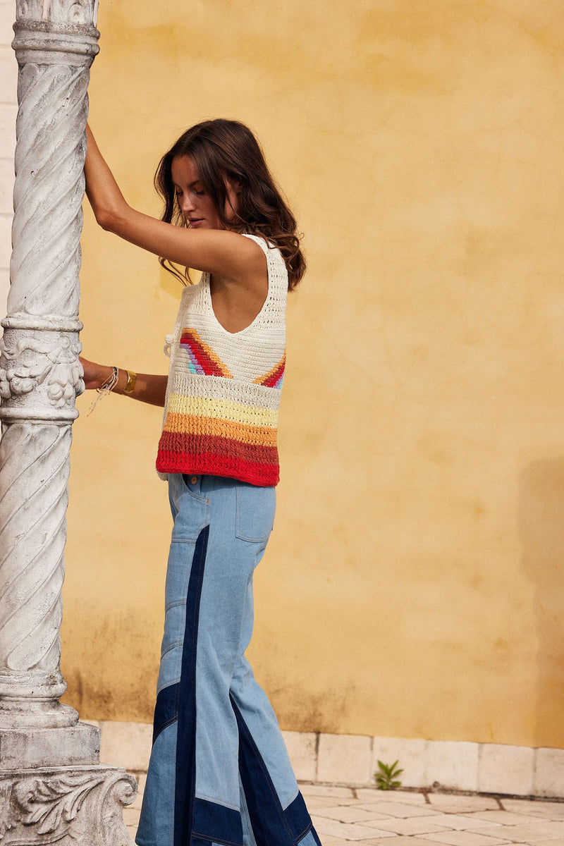 Rainbow Crochet vest - Chasing Unicorns